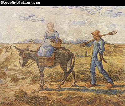 Vincent Van Gogh Morning:Peasant Couple Going to Work (nn04)